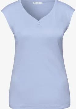 Shirt mit gerundetem V-Ausschnitt