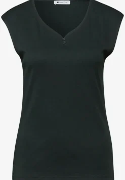 Shirt mit gerundetem V-Ausschnitt