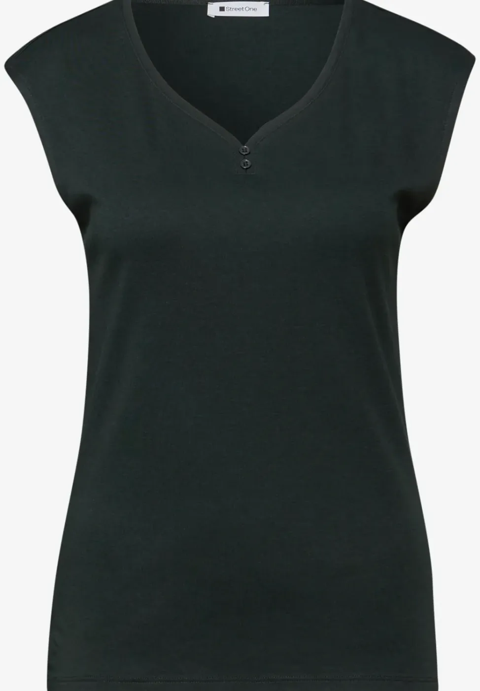 Shirt mit gerundetem V-Ausschnitt