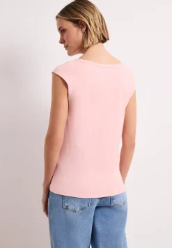 Shirt mit gerundetem V-Ausschnitt