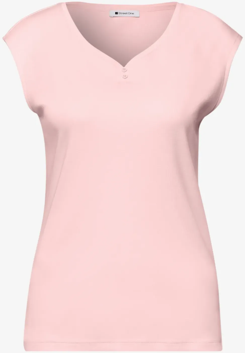 Shirt mit gerundetem V-Ausschnitt
