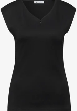 Shirt mit gerundetem V-Ausschnitt
