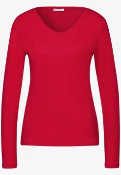 Shirt mit gerundetem V-Neck