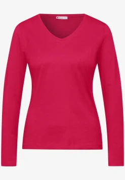 Shirt mit gerundetem V-Neck