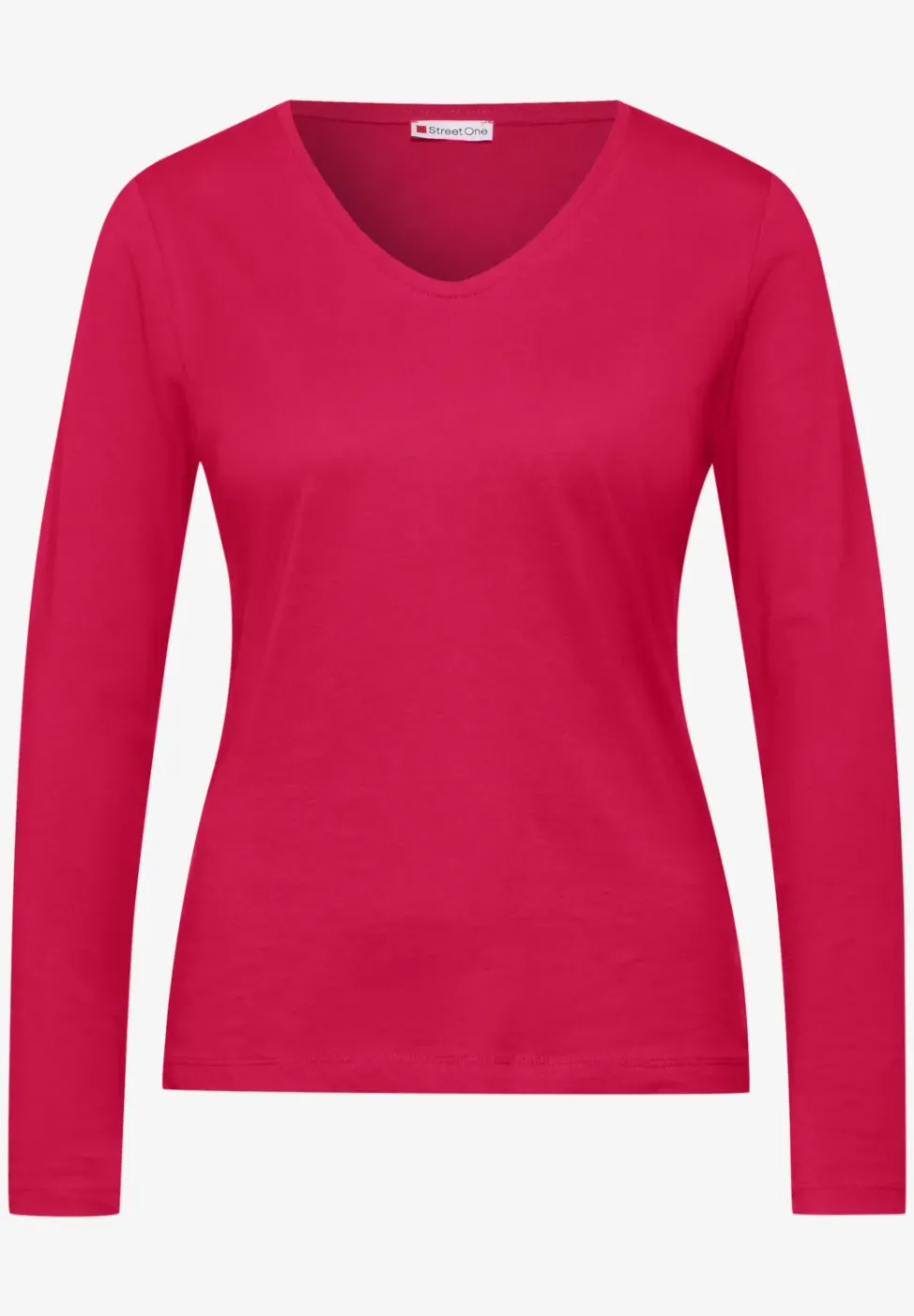 Shirt mit gerundetem V-Neck