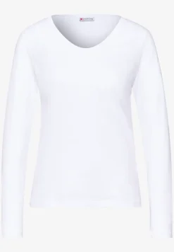 Shirt mit gerundetem V-Neck