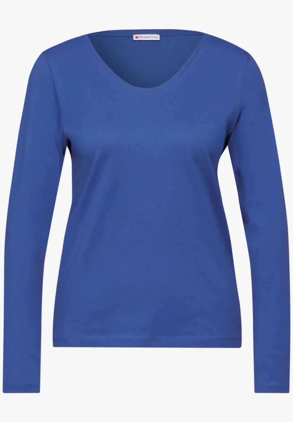 Shirt mit gerundetem V-Neck
