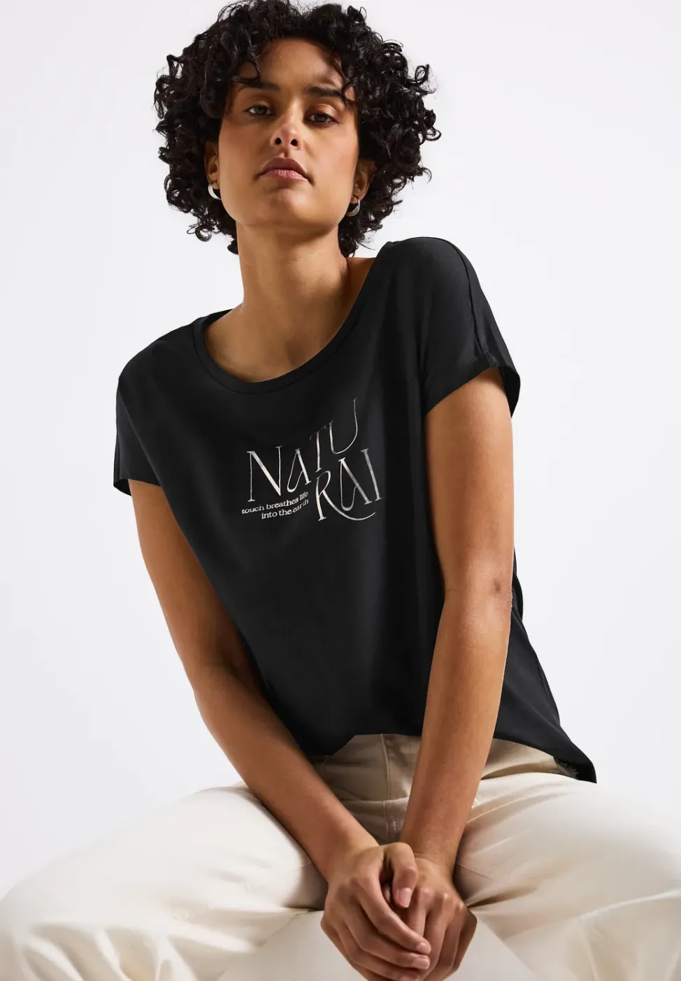 Shirt mit Glitzer-Wording