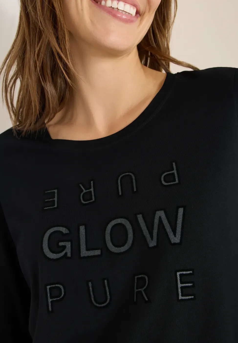 Shirt mit Glitzer-Wording