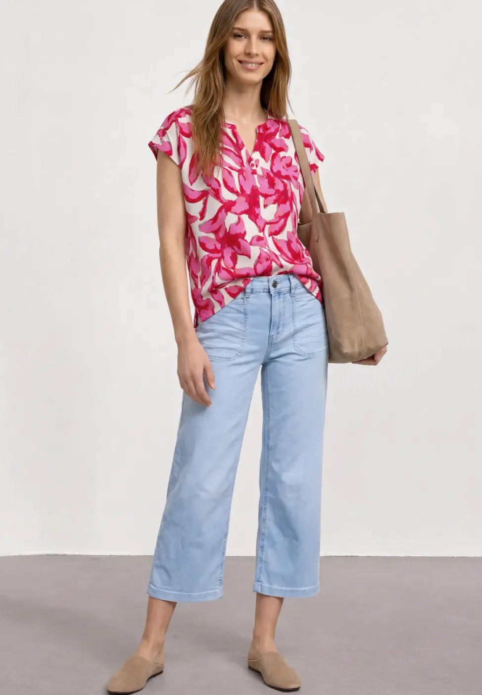 Shirt mit Knopfleiste und Print