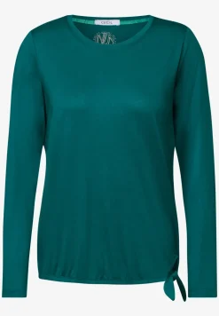 Shirt mit Knoten am Saum