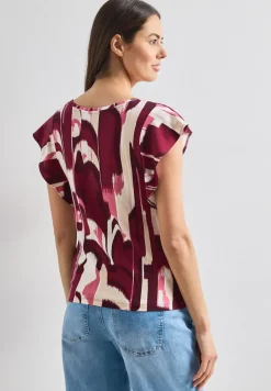 Shirt mit kurzen Volant-Ärmeln
