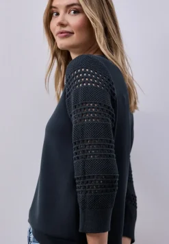 Shirt mit Lochmuster-Ärmeln