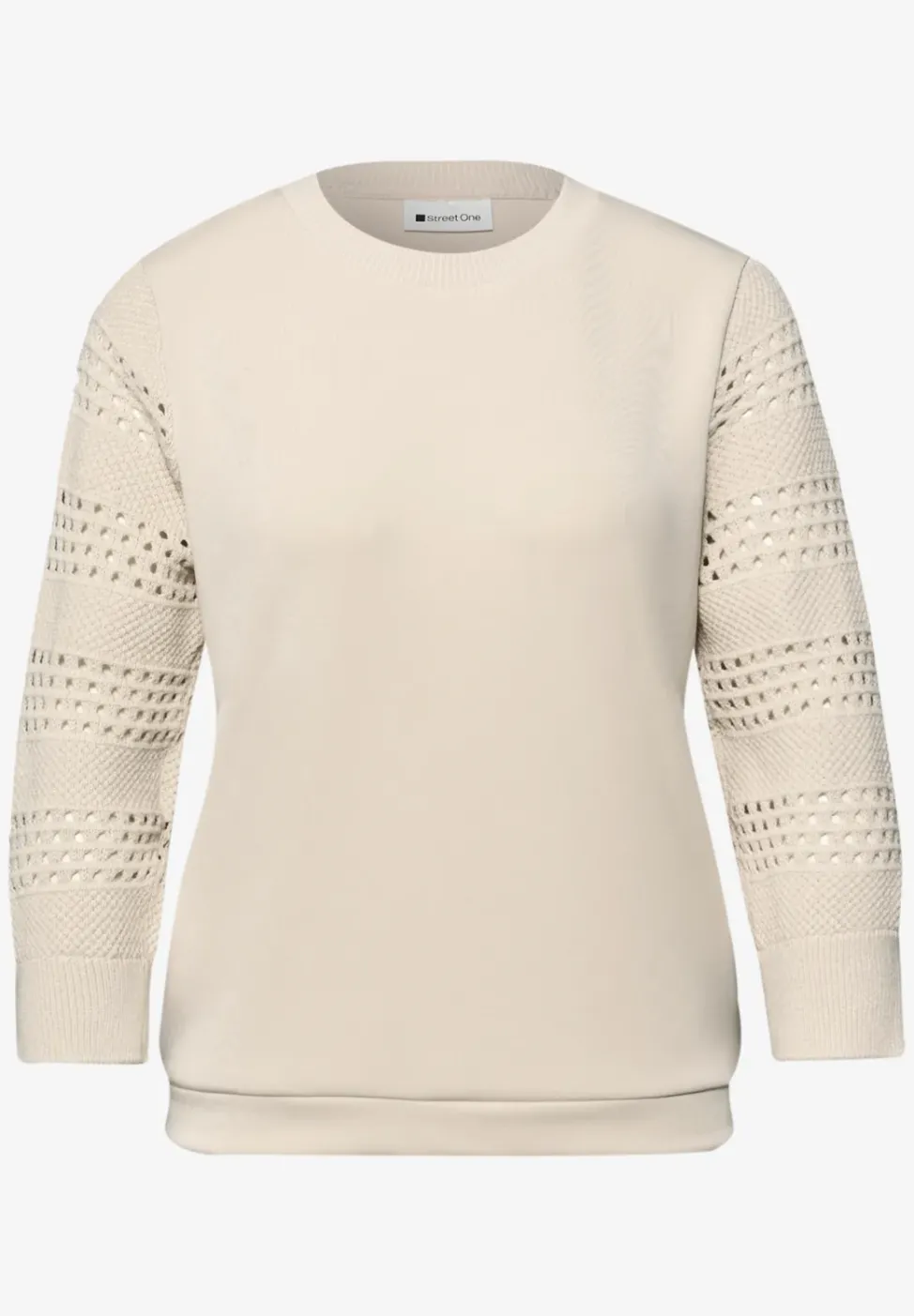 Shirt mit Lochmuster-Ärmeln