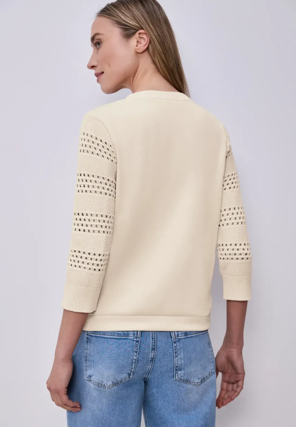 Shirt mit Lochmuster-Ärmeln