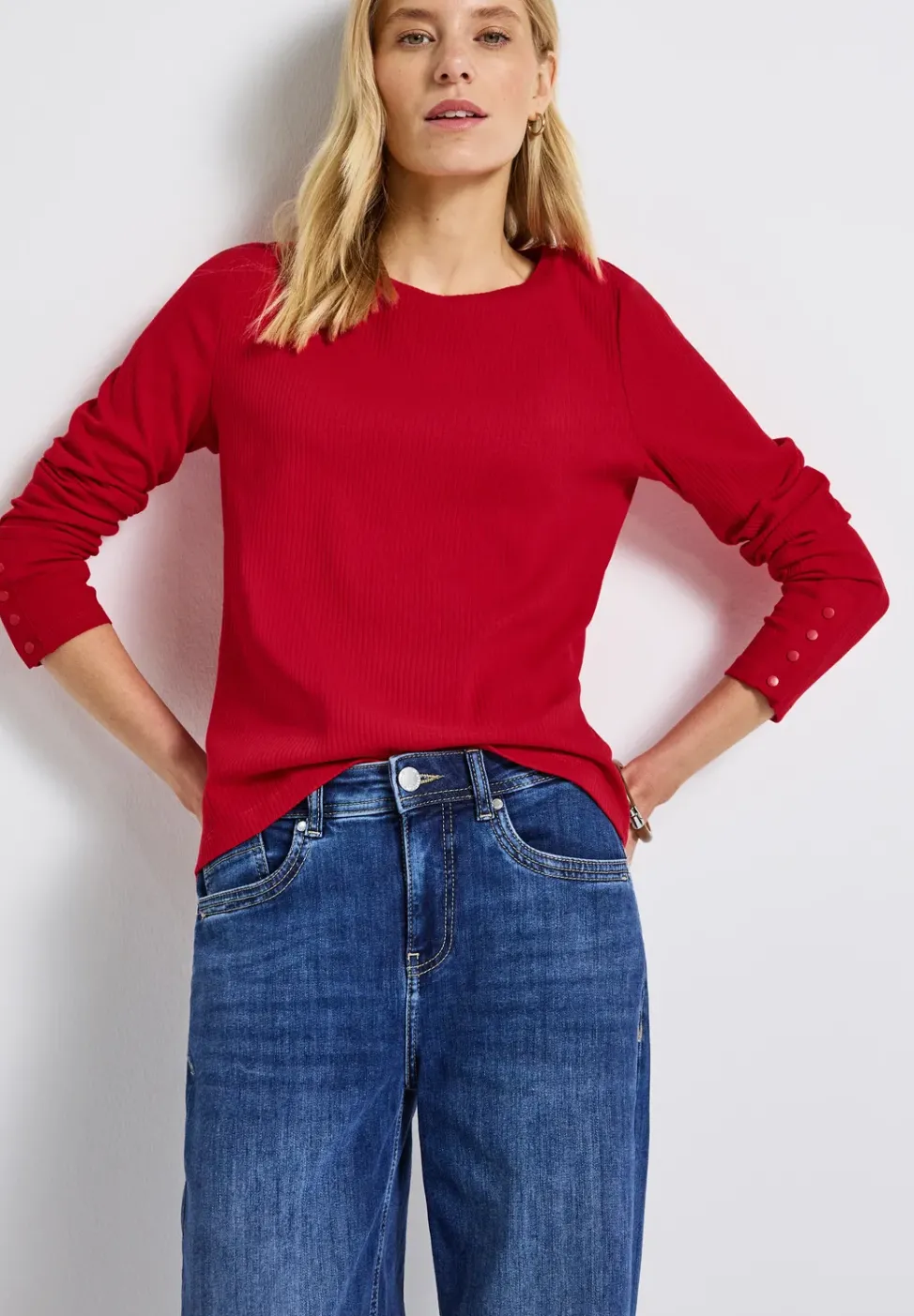 Shirt mit Rippstruktur