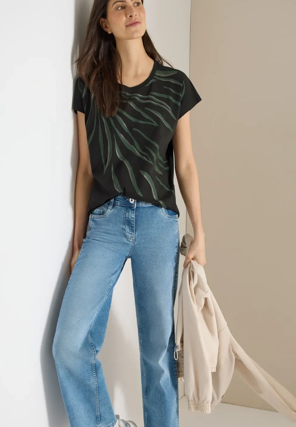 Shirt mit Rundhals und Frontprint
