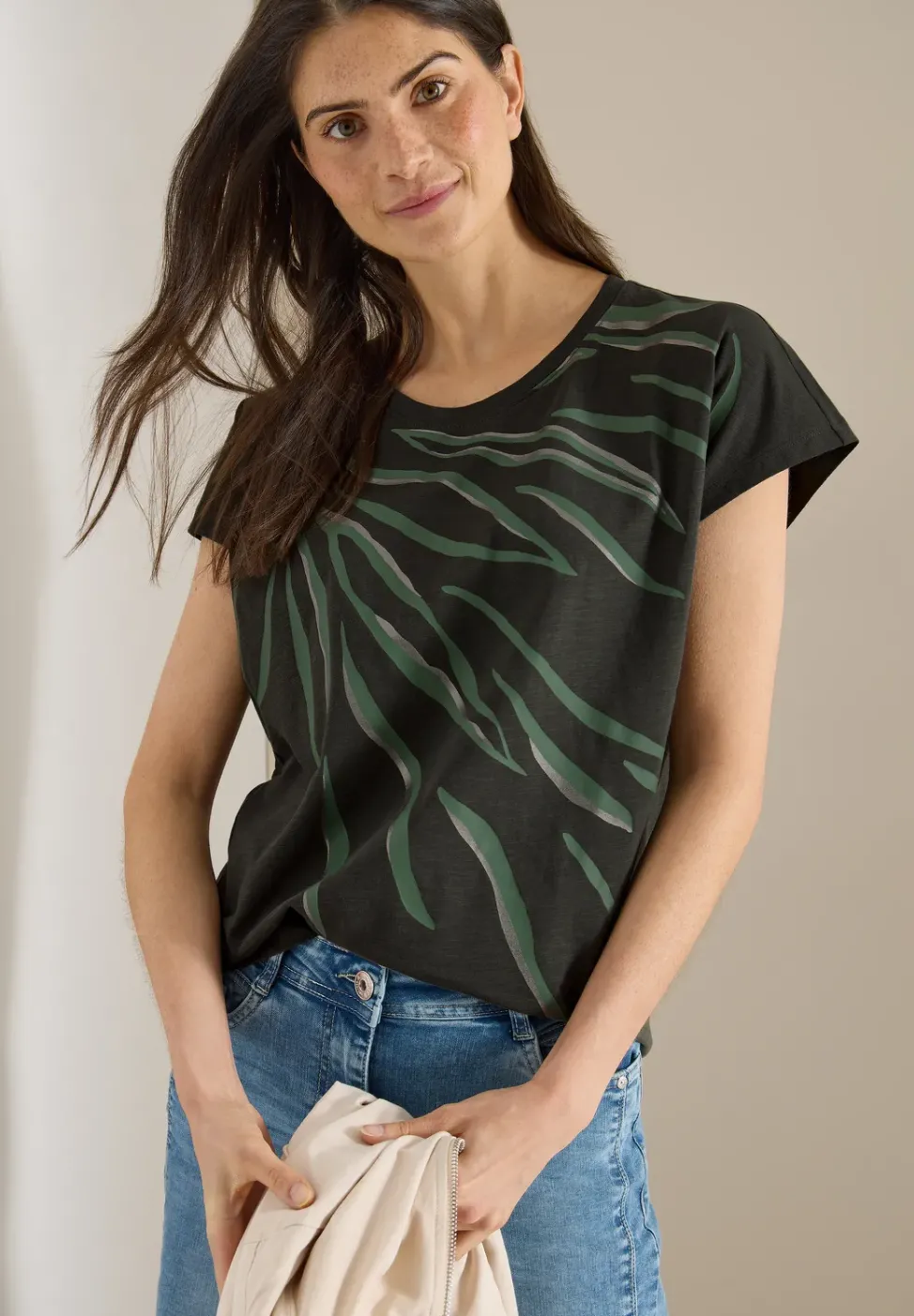 Shirt mit Rundhals und Frontprint
