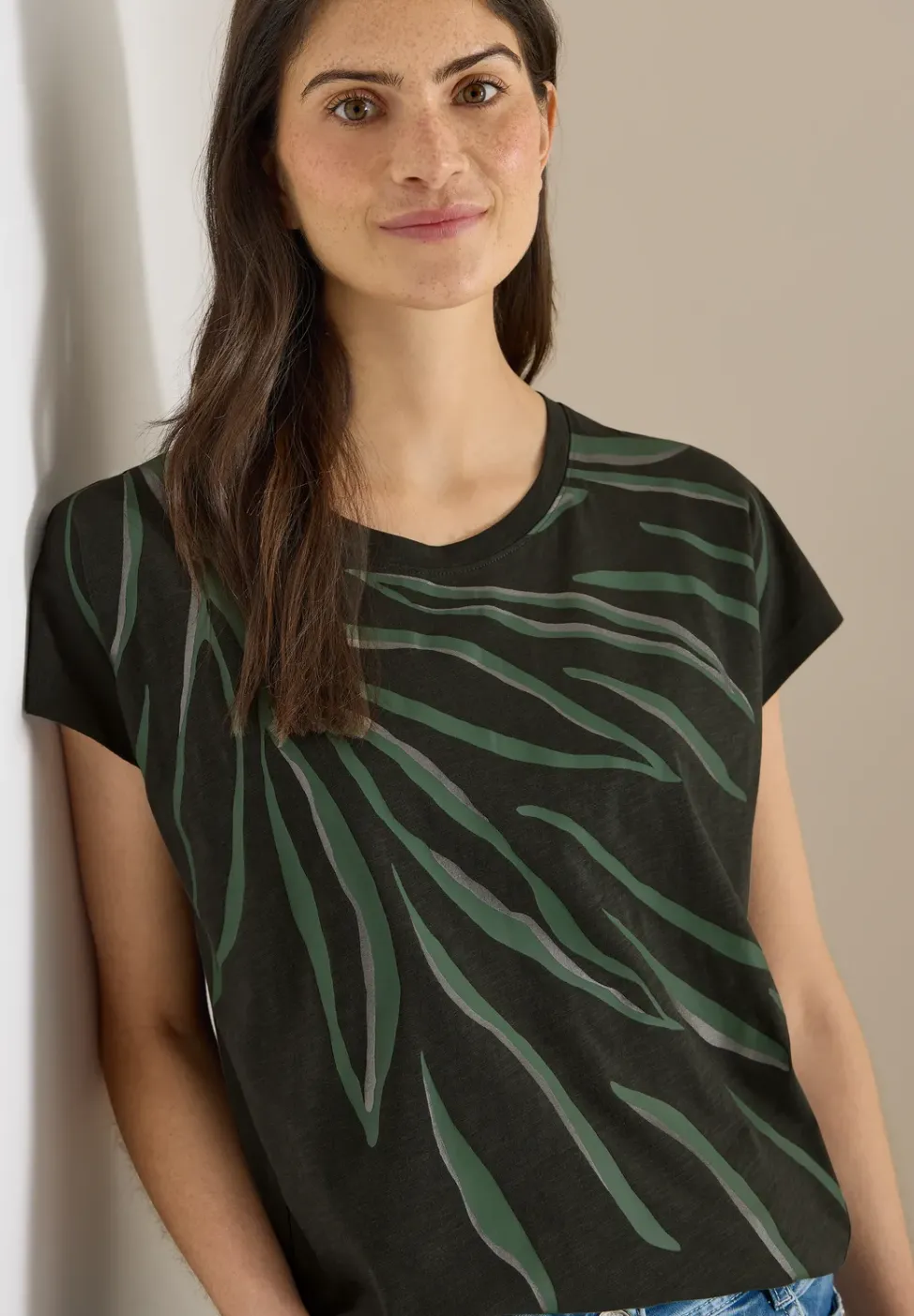 Shirt mit Rundhals und Frontprint
