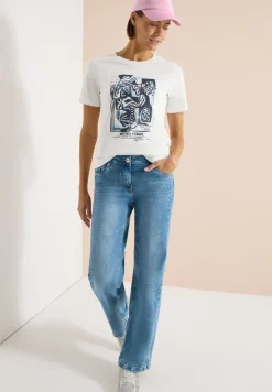 Shirt mit Rundhals und maritimem Print