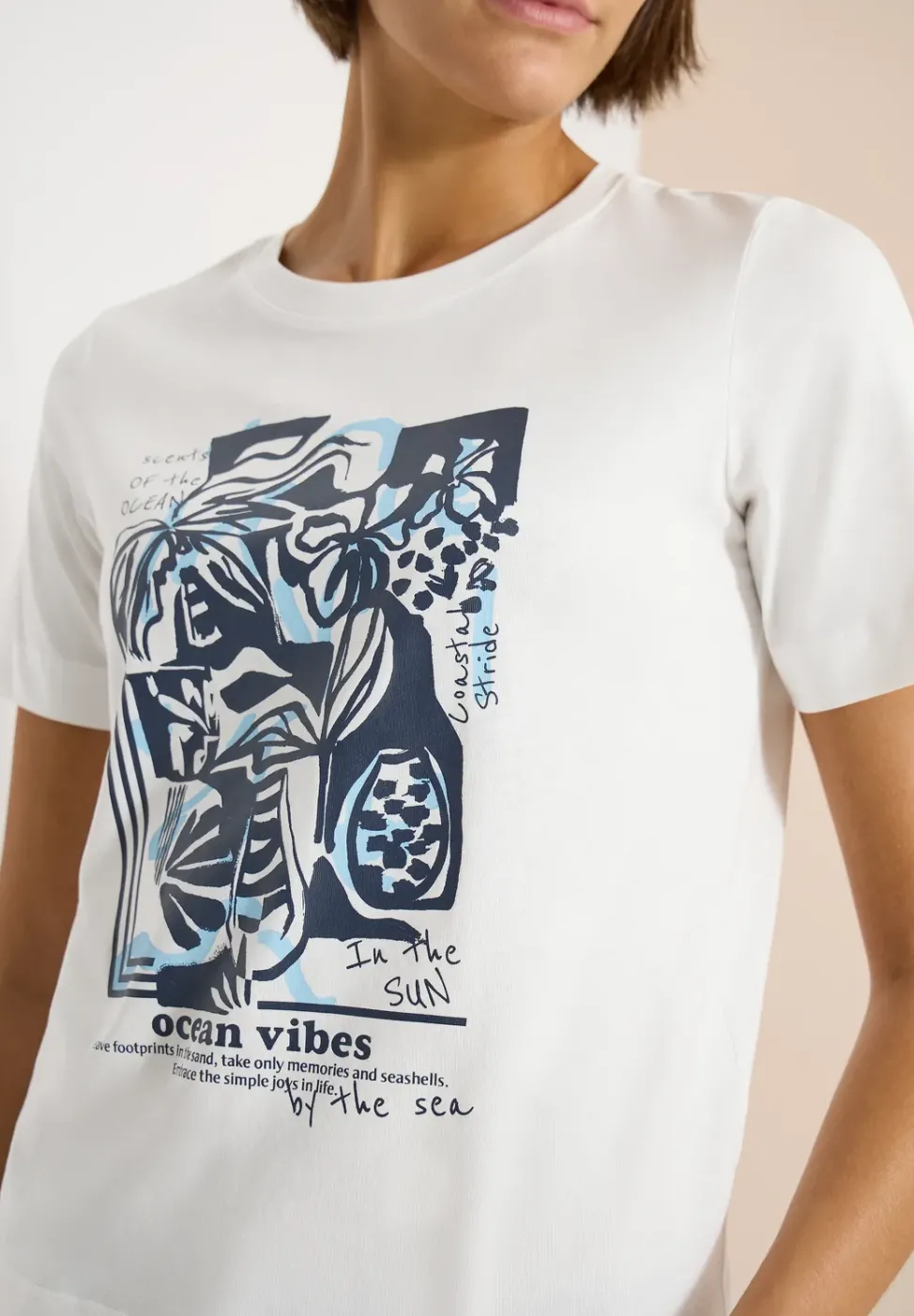 Shirt mit Rundhals und maritimem Print