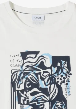 Shirt mit Rundhals und maritimem Print