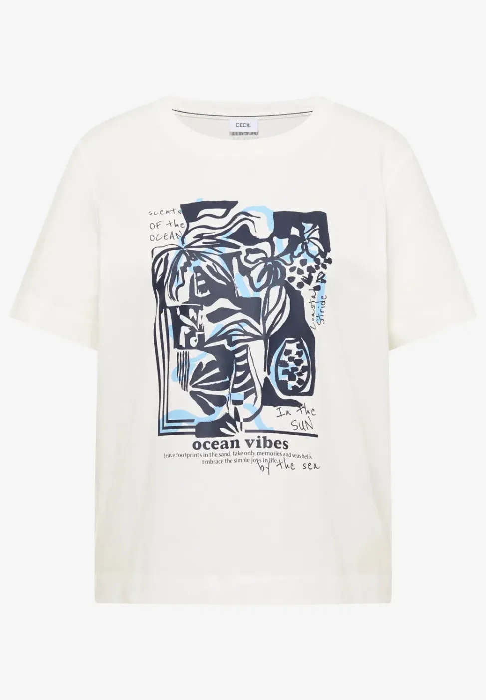 Shirt mit Rundhals und maritimem Print