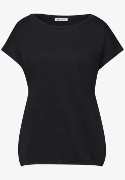 Shirt mit Rundhals und Raffung