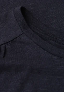 Shirt mit Rundhals und Raffung