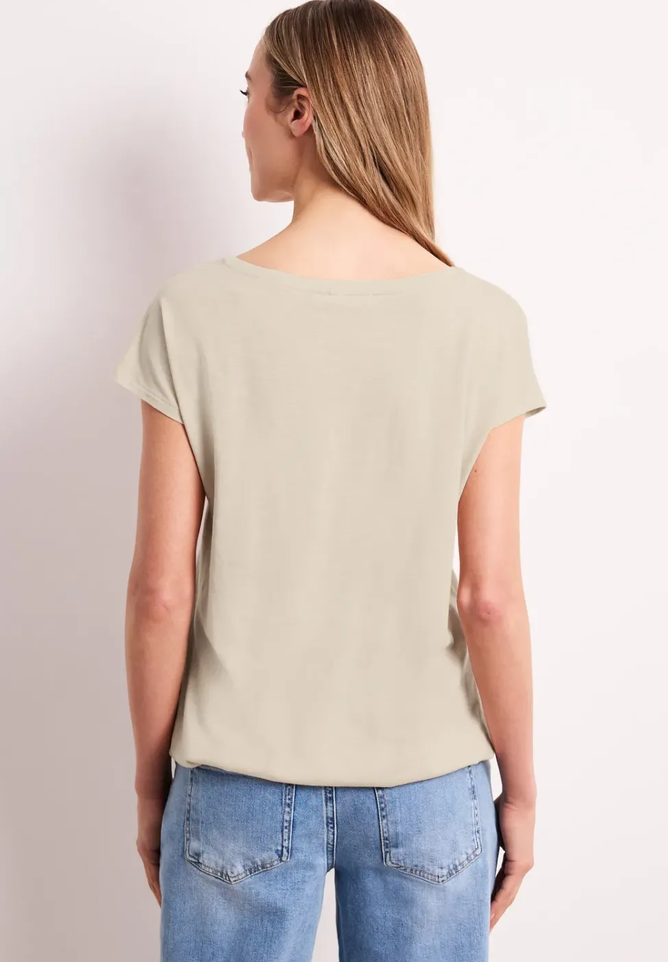 Shirt mit Rundhals und Raffung