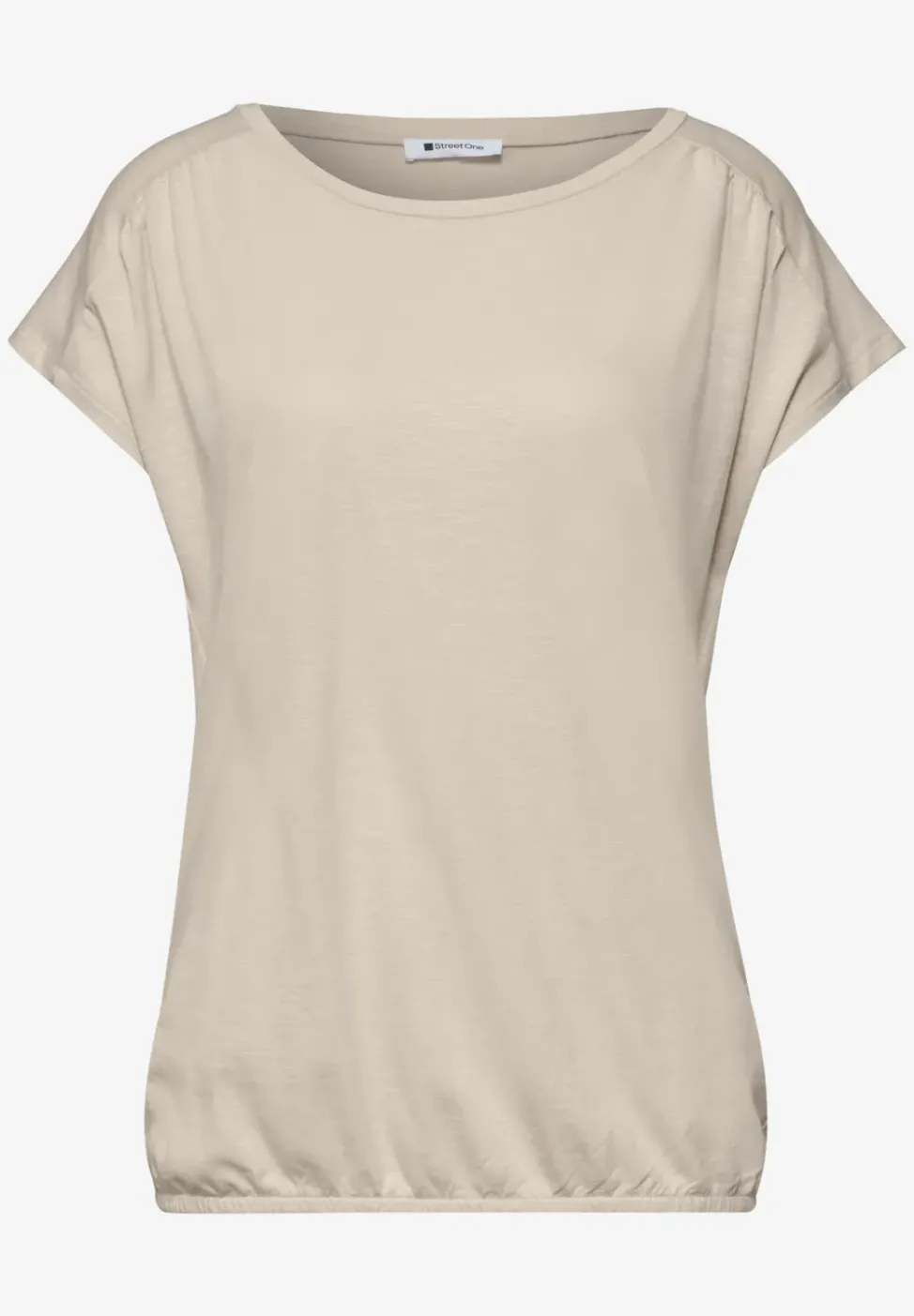 Shirt mit Rundhals und Raffung