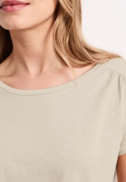 Shirt mit Rundhals und Raffung