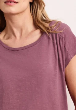 Shirt mit Rundhals und Raffung