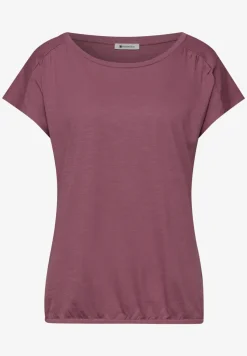 Shirt mit Rundhals und Raffung