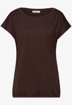 Shirt mit Rundhals und Raffung