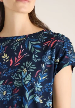 Shirt mit Rundhals und Raffung