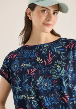 Shirt mit Rundhals und Raffung