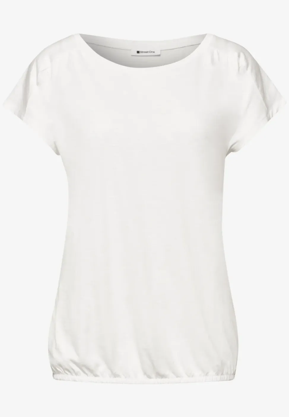 Shirt mit Rundhals und Raffung