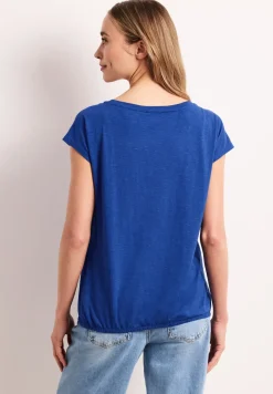Shirt mit Rundhals und Raffung