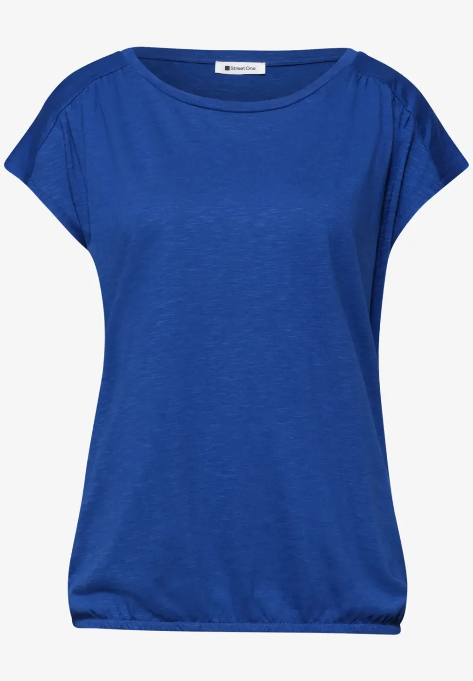 Shirt mit Rundhals und Raffung