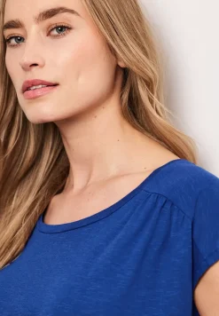 Shirt mit Rundhals und Raffung