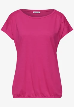 Shirt mit Rundhals und Raffung