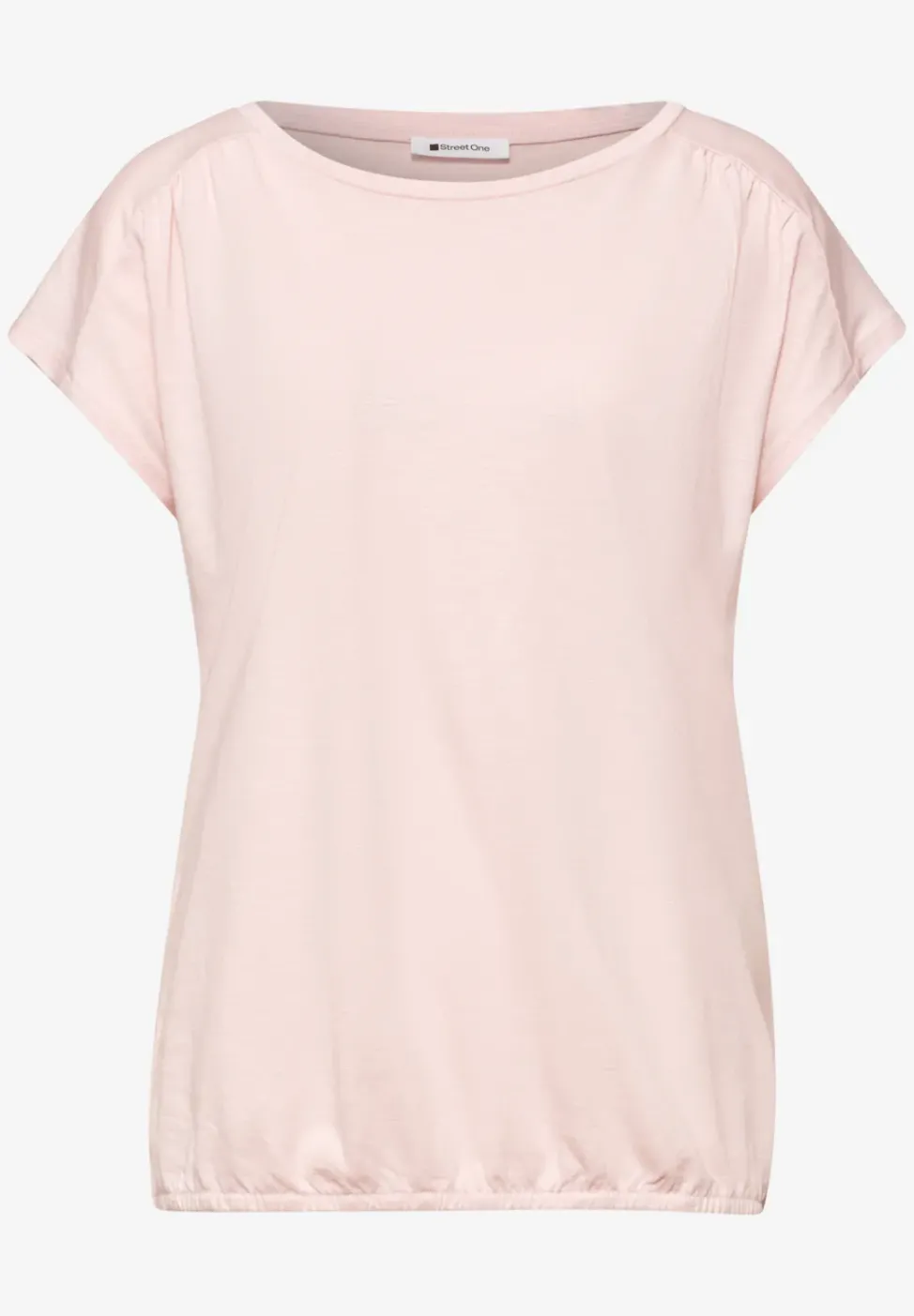 Shirt mit Rundhals und Raffung