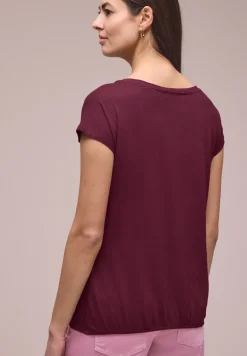 Shirt mit Rundhals und Raffung