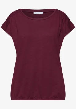 Shirt mit Rundhals und Raffung