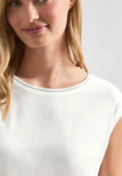 Shirt mit Rundhals und Rippdetails