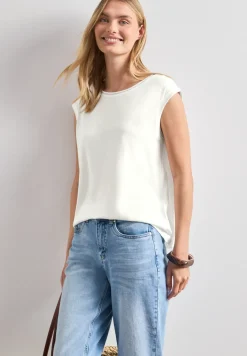 Shirt mit Rundhals und Rippdetails