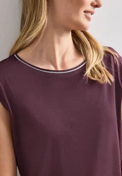 Shirt mit Rundhals und Rippdetails