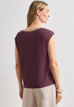 Shirt mit Rundhals und Rippdetails