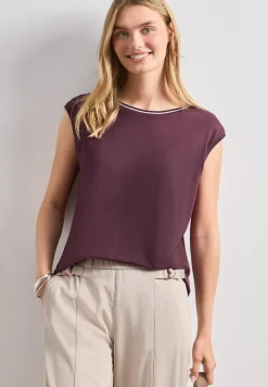 Shirt mit Rundhals und Rippdetails